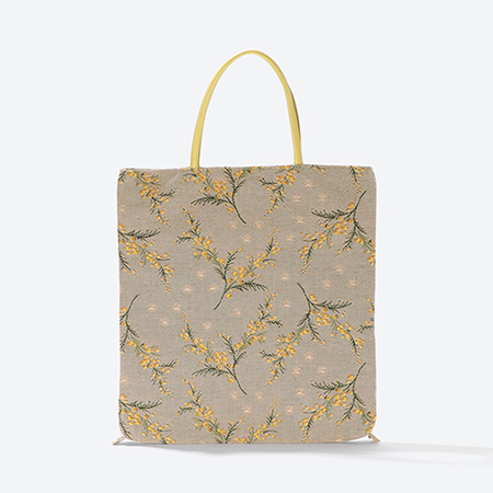 ＜ベル・ブランシェ＞ゴブラン織（機械織）チェンジバッグ　ミモザグレー