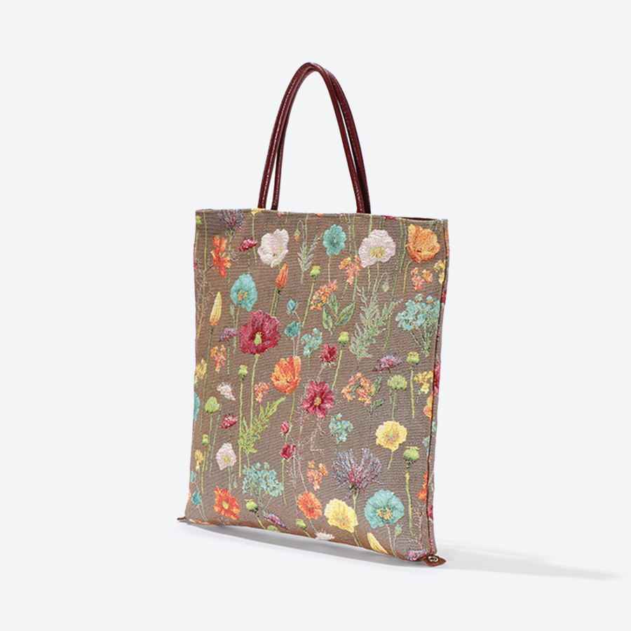 <ベル・ブランシェ>ゴブラン織(機械織)チェンジバッグ フルールラメ