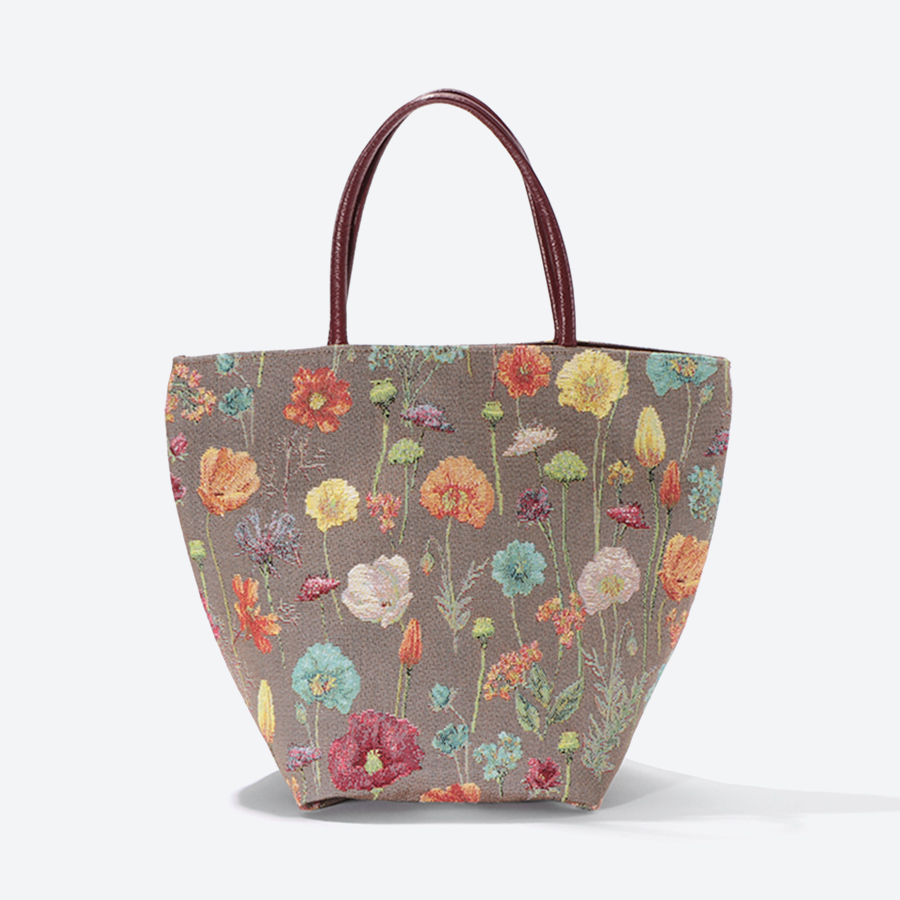 <ベル・ブランシェ>ゴブラン織(機械織)チェンジバッグ フルールラメ