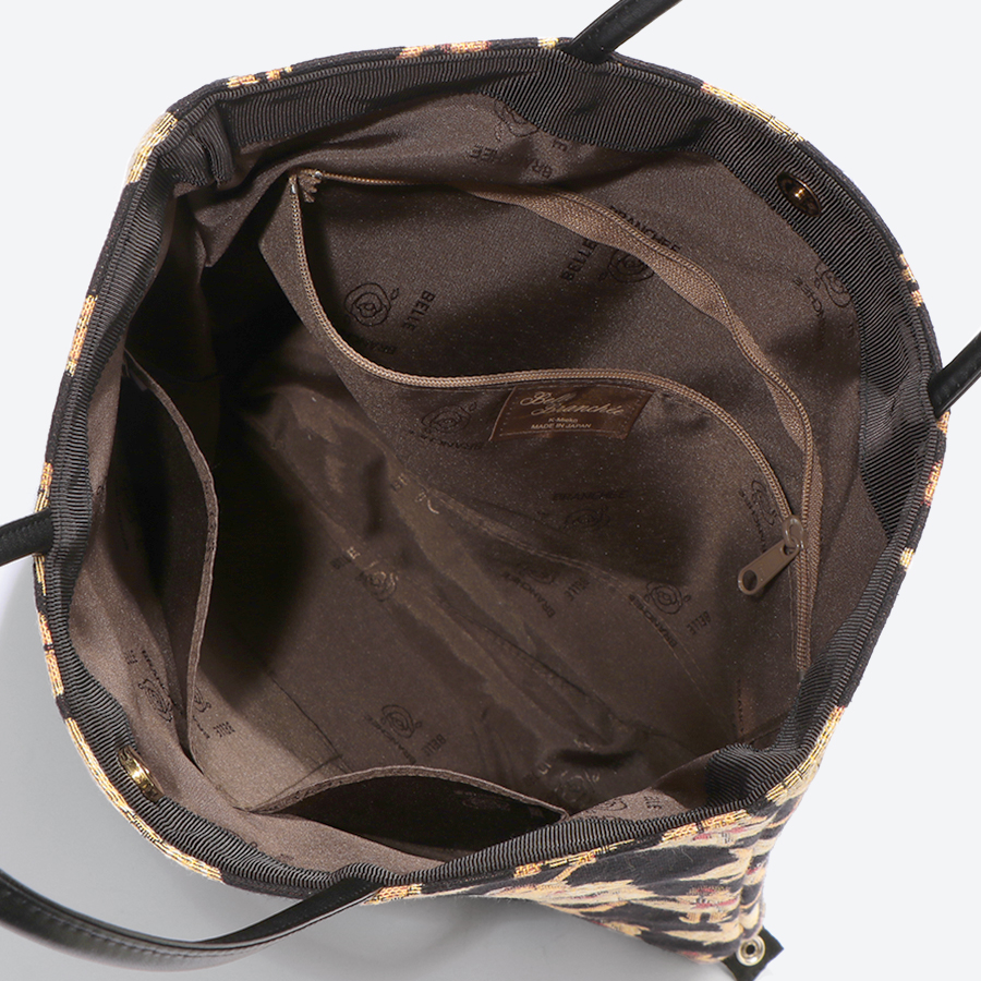 <ベル・ブランシェ>ゴブラン織(機械織)チェンジバッグ バレリーナ黒