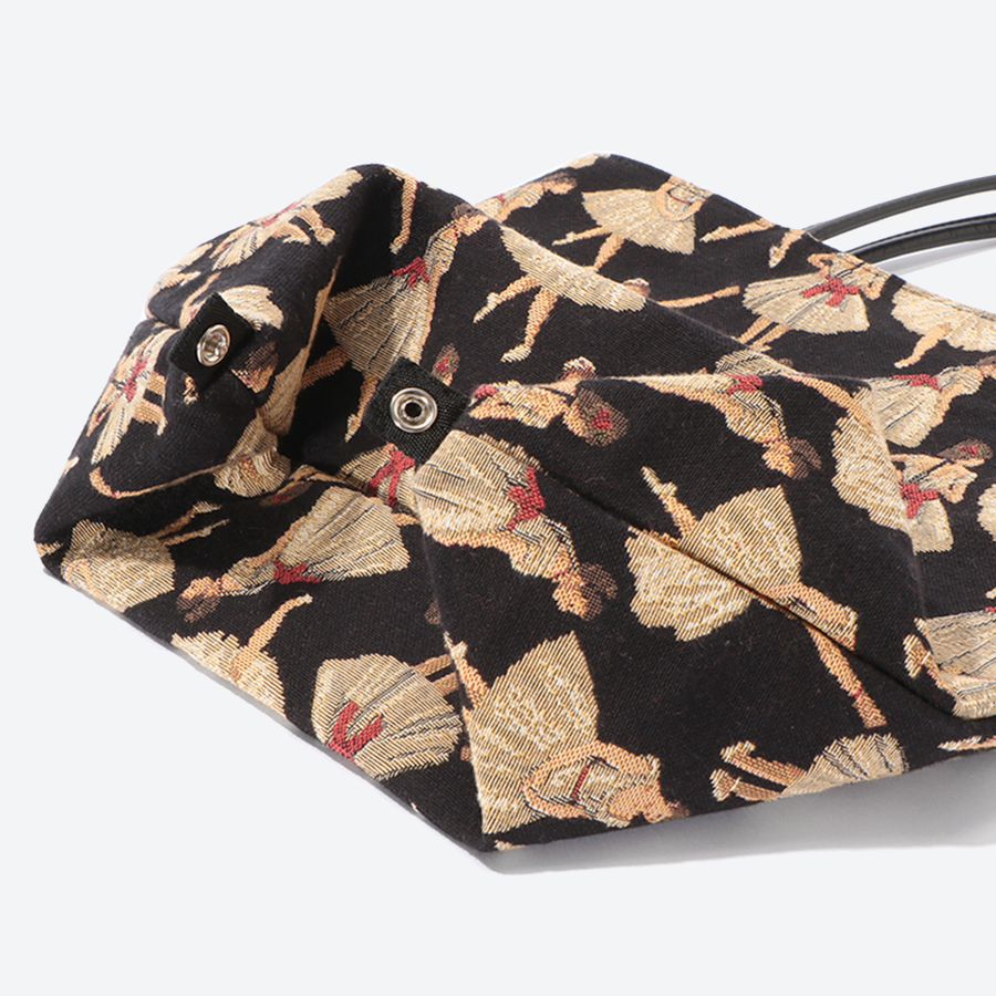 <ベル・ブランシェ>ゴブラン織(機械織)チェンジバッグ バレリーナ黒