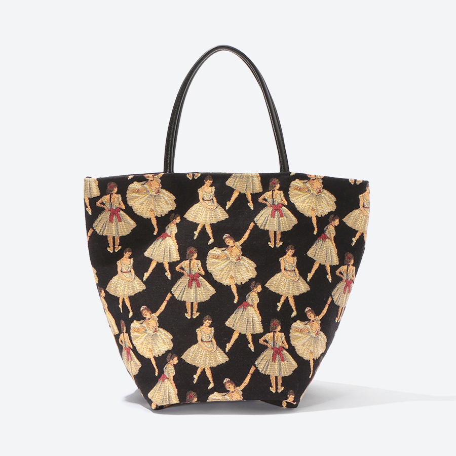 <ベル・ブランシェ>ゴブラン織(機械織)チェンジバッグ バレリーナ黒