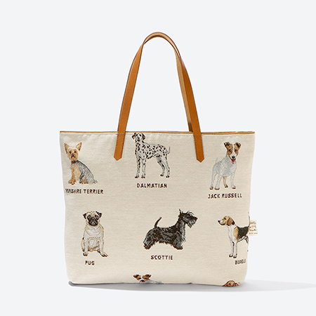 ＜ベル・ブランシェ＞ジャカード織手さげミニ　犬