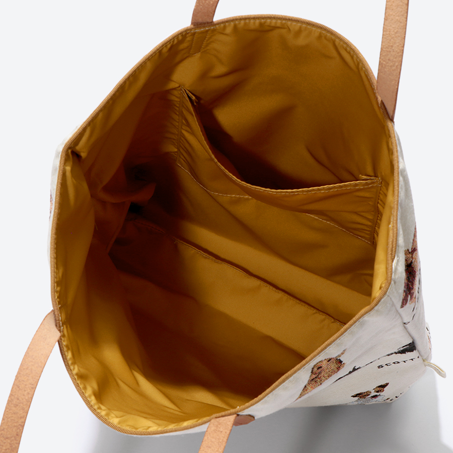 <ベル・ブランシェ>ジャカード織手さげ・縦 犬