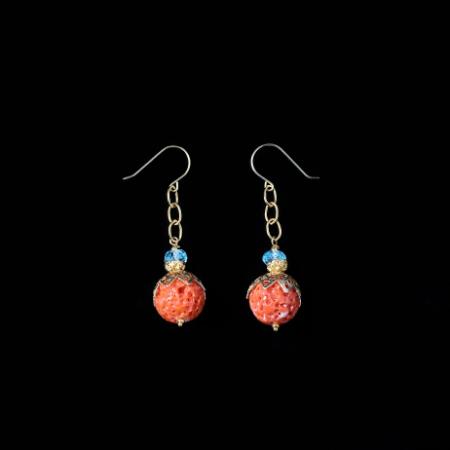 ＜Matsuyoi＞高知県産スダマ赤珊瑚ピアス