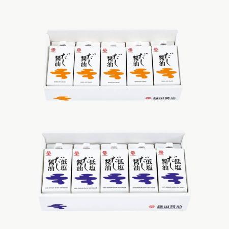 ＜鎌田醤油＞だし醤油・低塩だし醤油セット200ml×各5ヶ