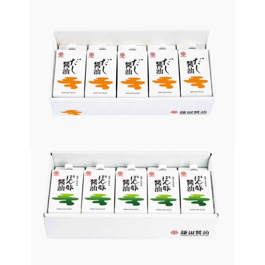 ＜鎌田醤油＞だし醤油・ぽん酢醤油セット200ml×各5ヶ