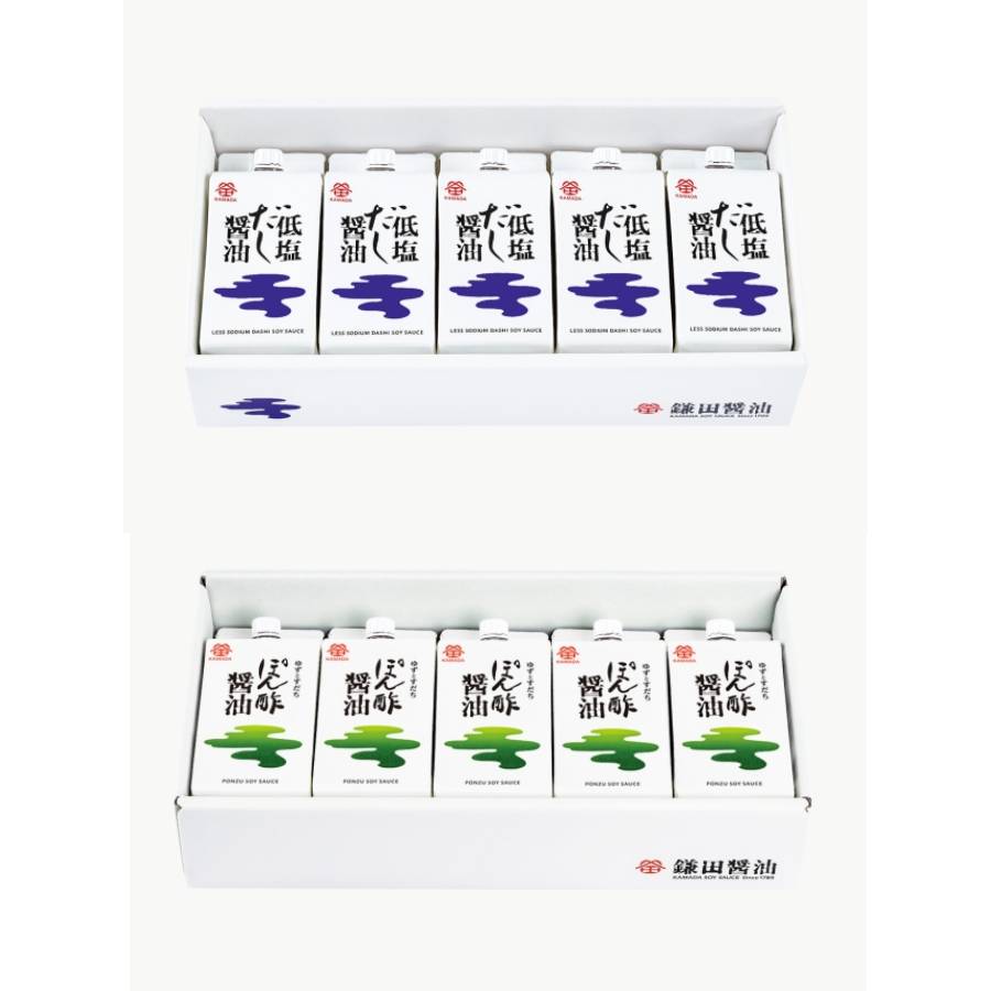 ＜鎌田醤油＞低塩だし醤油・ぽん酢醤油セット200ml×各5ヶ