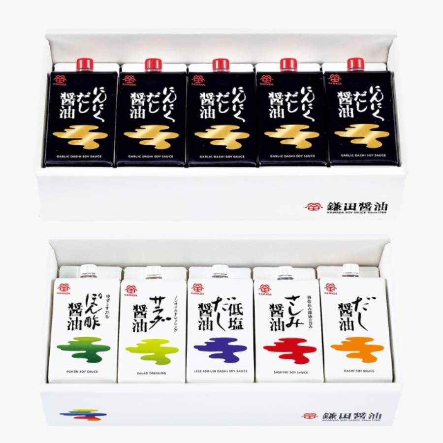 ＜鎌田醤油＞五色醤油・にんにくだし醤油セット200ml計10ヶ