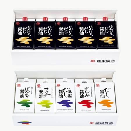 ＜鎌田醤油＞五色醤油・にんにくだし醤油セット200ml計10ヶ