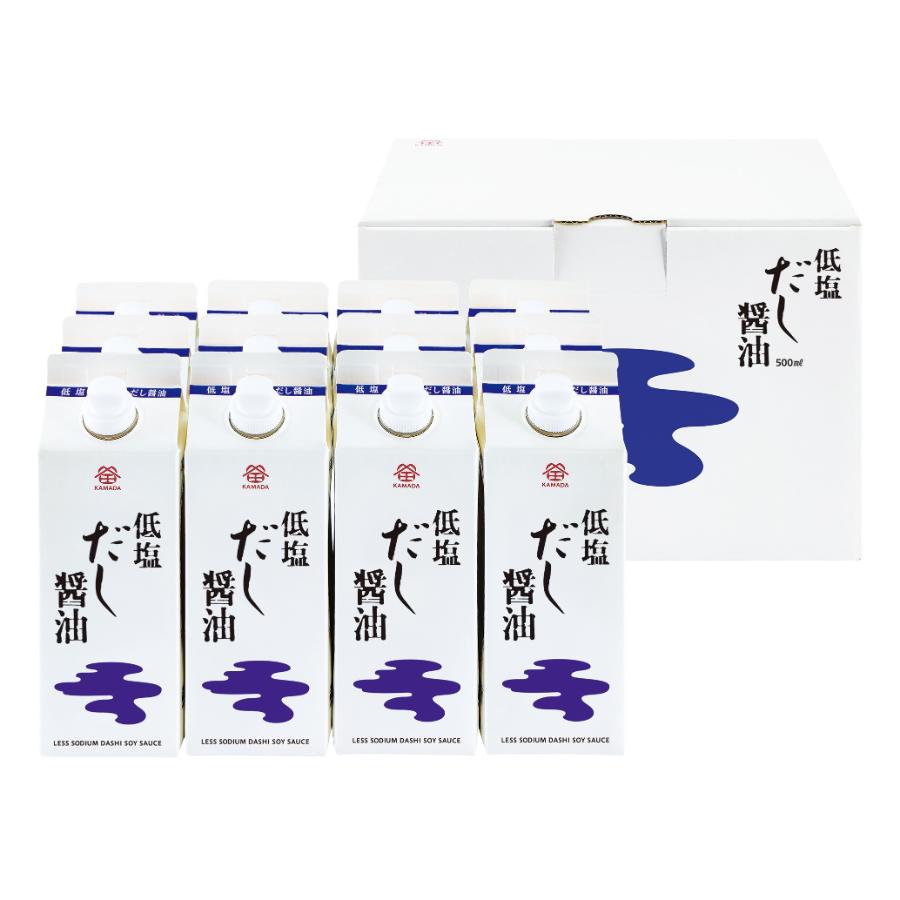 ＜鎌田醤油＞低塩だし醤油500ml×12本