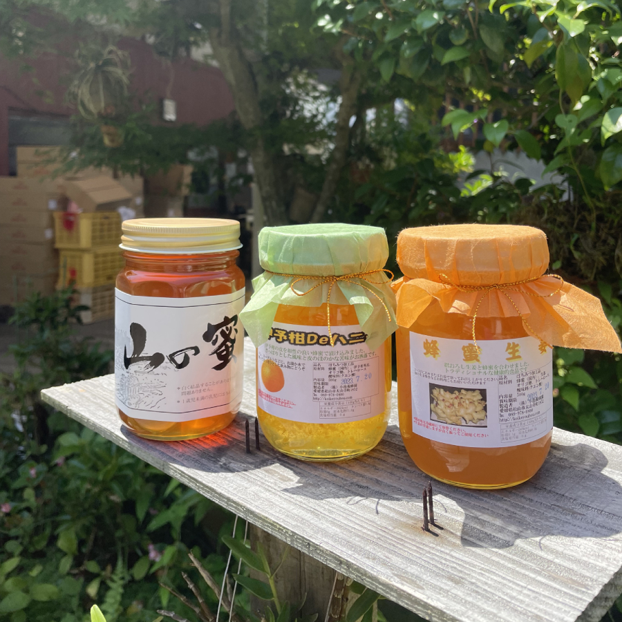 ＜小池養蜂園＞蜂蜜3種セット（山の蜂蜜・伊予柑ハニー・生姜蜂蜜）各500g