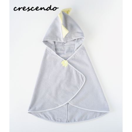 ＜crescendo＞（DINO）フードバスタオル　グレー（今治タオルブランド認定製品）