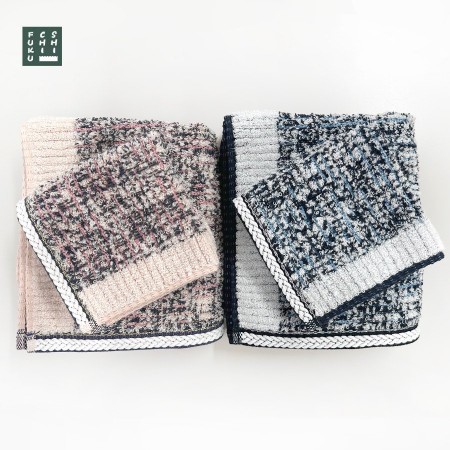 ＜SHICHIFUKU　TOWEL＞（ミッシュ）フェイスタオル・ハンカチ　4枚セット　各2色　(今治タオルブランド認定製品）