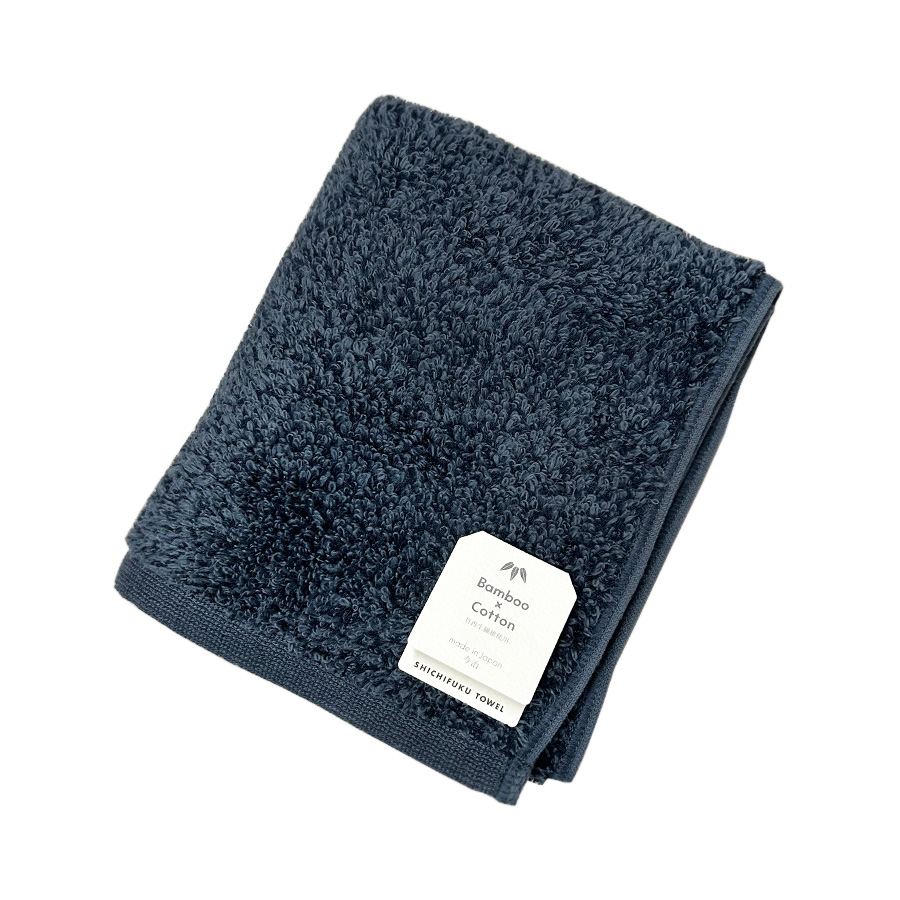 ＜SHICHIFUKU　TOWEL＞（レンヌ）バスタオル・フェイスタオル　2枚セット　ナイトブルー　(今治タオルブランド認定製品）