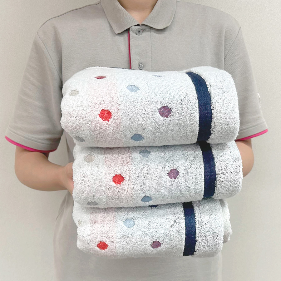 <SHICHIFUKU TOWEL>(オプス)バスタオル 3枚セット ホワイト×グレー (今治タオルブランド認定製品)