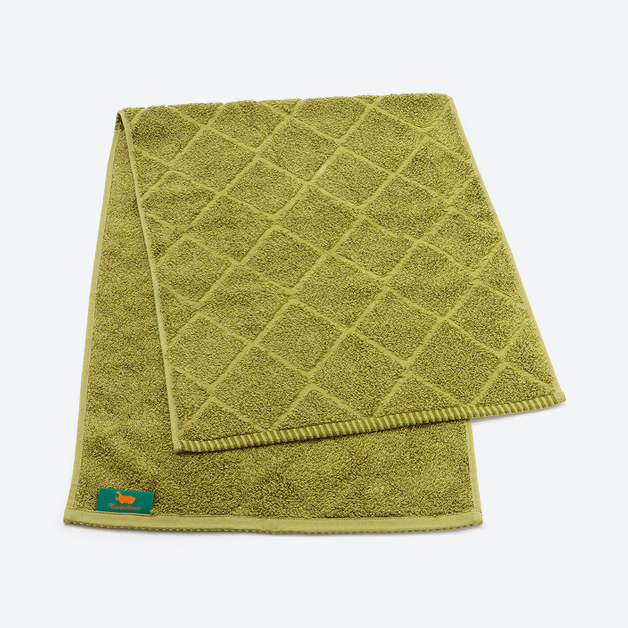 <ヒポポタマス>ギザエクストラ&バンブー フェイスタオル3枚セット-セイジグリーン