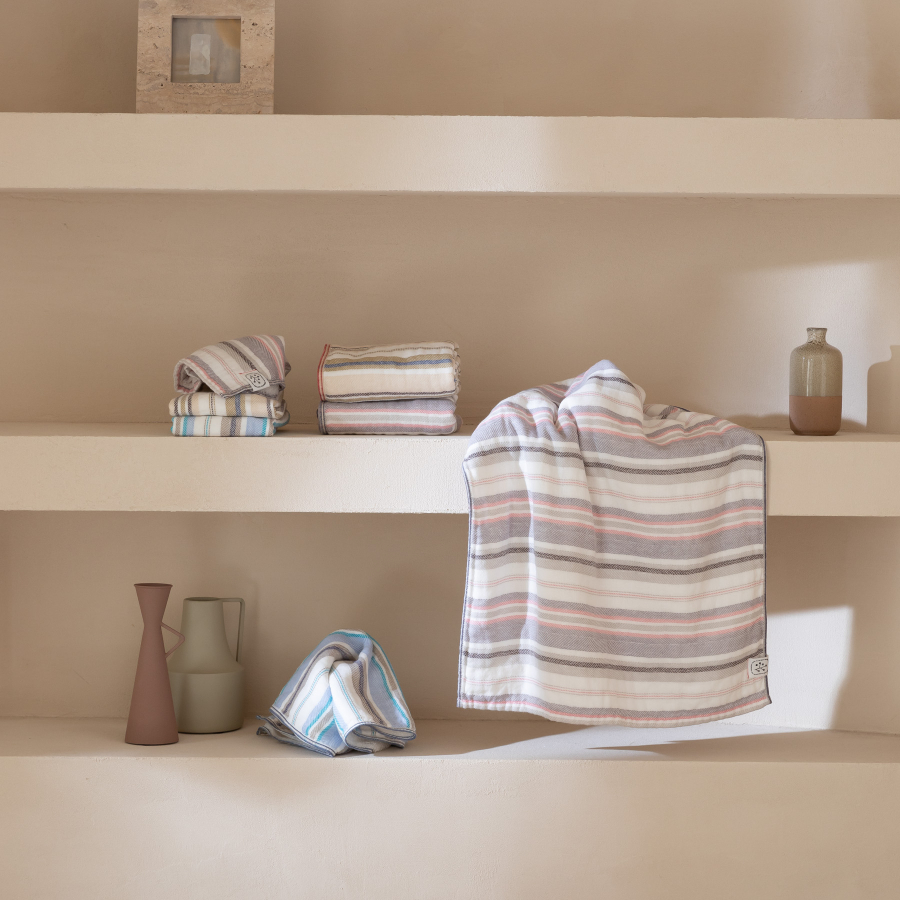＜SHICHIFUKU　TOWEL＞（エポナ）フェイスタオル　5枚セット　ブルー　　(今治タオルブランド認定製品）