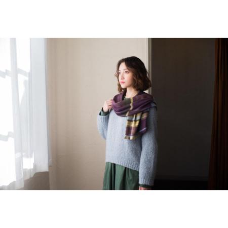 ＜ORIM＞トラッドチェックマフラー　ボルドー（今治タオルブランド認定製品）