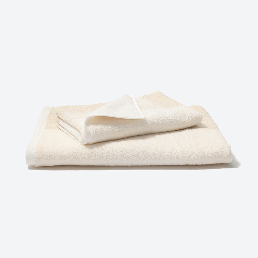 ＜昭和西川＞Feel & airy バスタオル・フェイスタオルセット　アイボリー（今治タオルブランド認定製品）