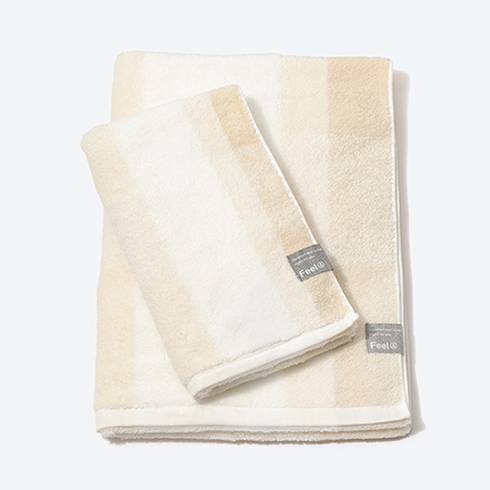 ＜昭和西川＞Feel & airy バスタオル・フェイスタオルセット　アイボリー（今治タオルブランド認定製品）