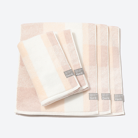 ＜昭和西川＞Feel & airy フェイスタオル5枚セット　ピンク（今治タオルブランド認定製品）