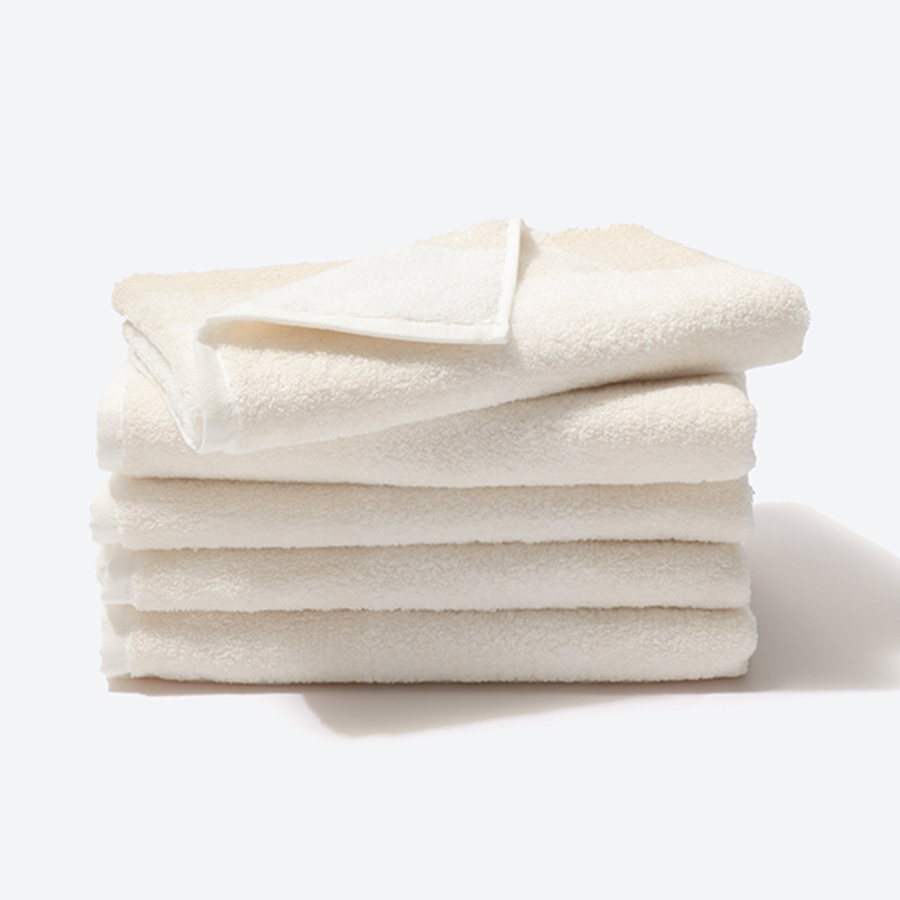＜昭和西川＞Feel & airy フェイスタオル5枚セット　アイボリー（今治タオルブランド認定製品）