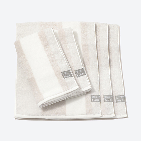 ＜昭和西川＞Feel & airy フェイスタオル5枚セット　グレー（今治タオルブランド認定製品）