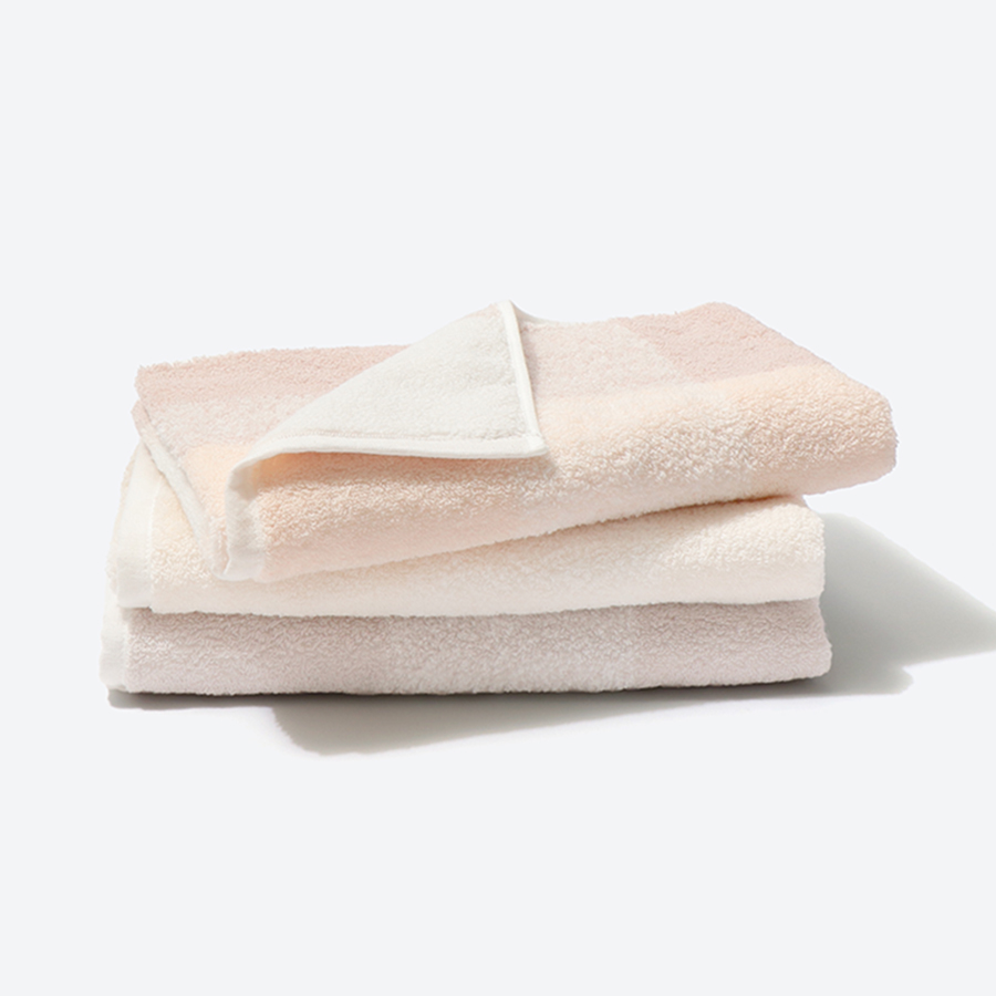 <昭和西川>Feel & airy フェイスタオル3枚セット ピンク・アイボリー・グレー(今治タオルブランド認定製品)