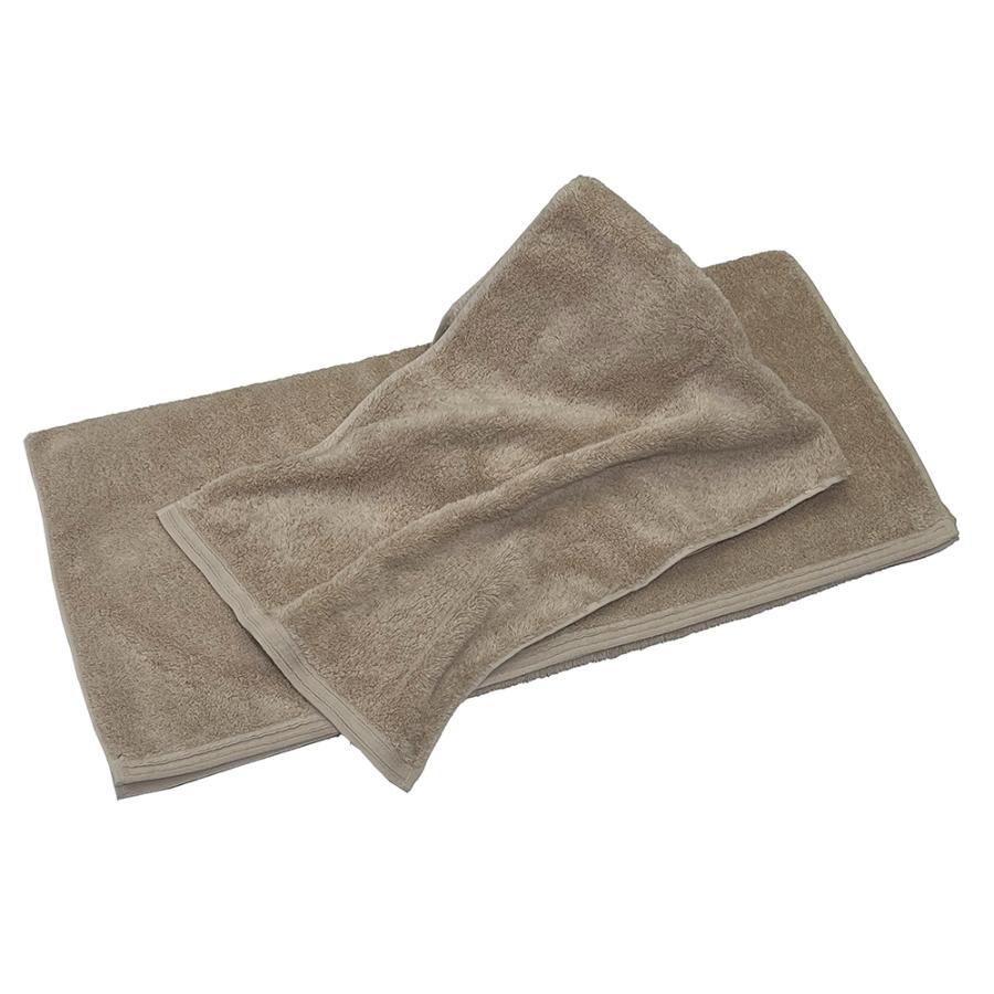 <UCHINO TOWEL GALLERY>オーガニックコットンカラー バスタオル・フェイスタオルセット ベージュ