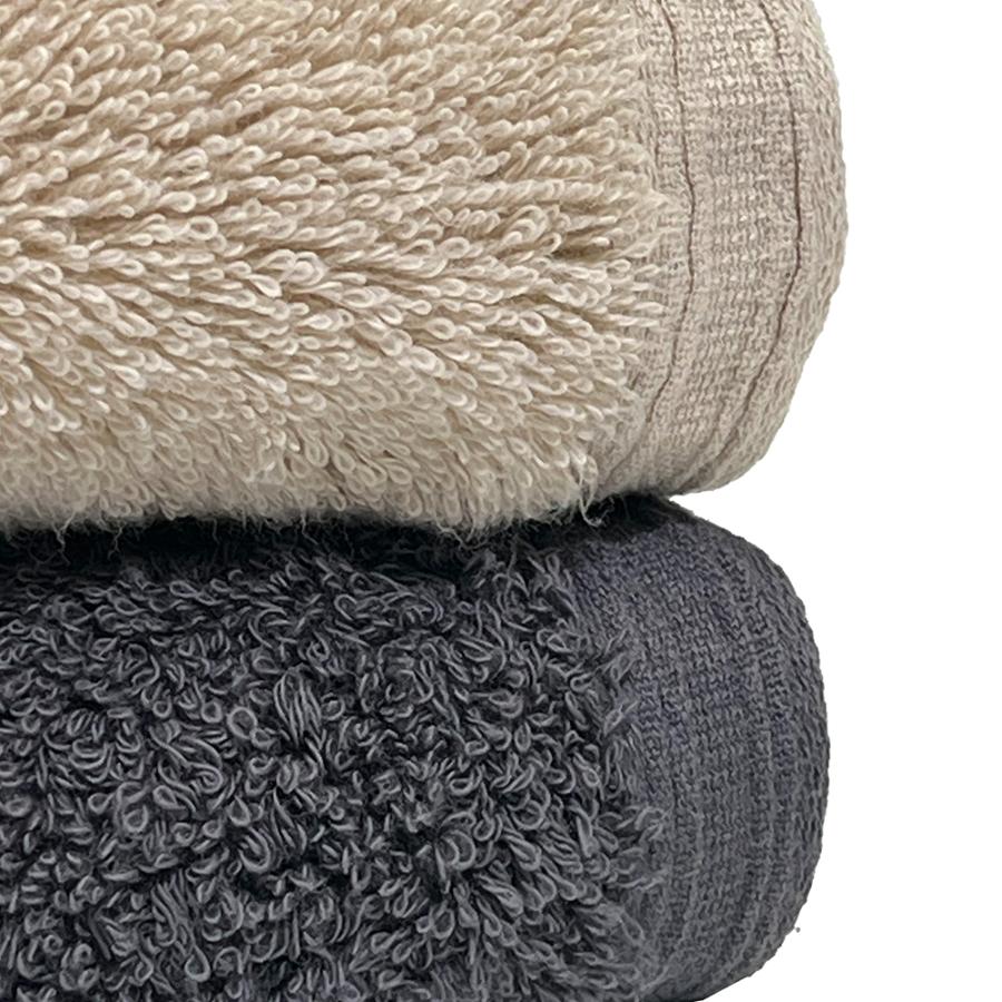 <UCHINO TOWEL GALLERY>オーガニックコットンカラー フェイスタオルセット(ベージュ×1・グレイ×1)