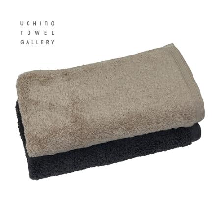 <UCHINO TOWEL GALLERY>オーガニックコットンカラー フェイスタオルセット(ベージュ×1・グレイ×1)