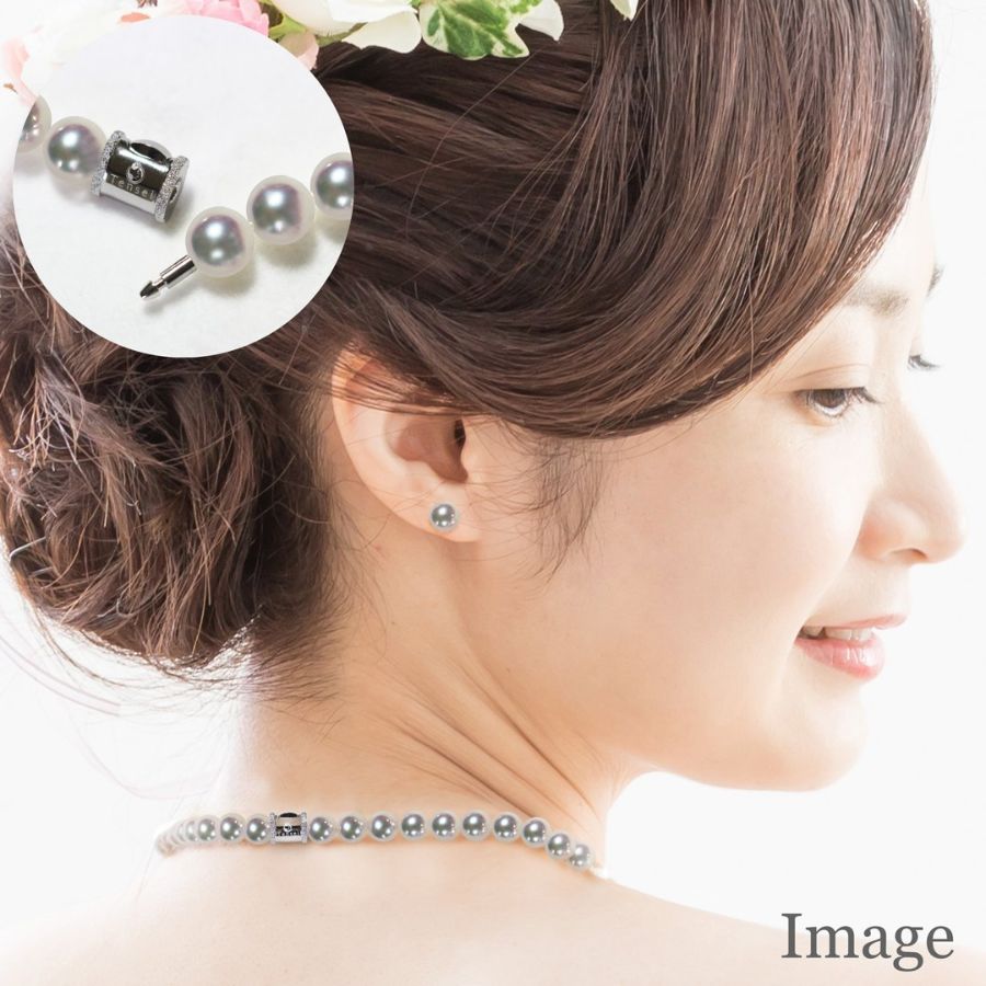 ＜天成真珠＞アコヤ真珠ネックレス・イヤリングセット　N8.5～9.0mm・E8.5mm