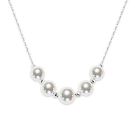 ＜天成真珠＞アコヤ真珠デザインネックレス　7.0～8.5mm