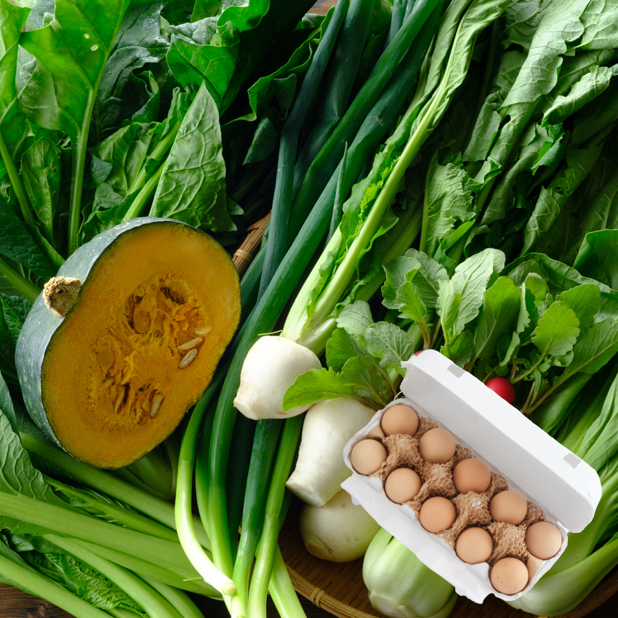 「高知県産」季節の野菜（６～7種）&「土佐ジロー」卵（10個）セット栽培期間中農薬不使用3kg