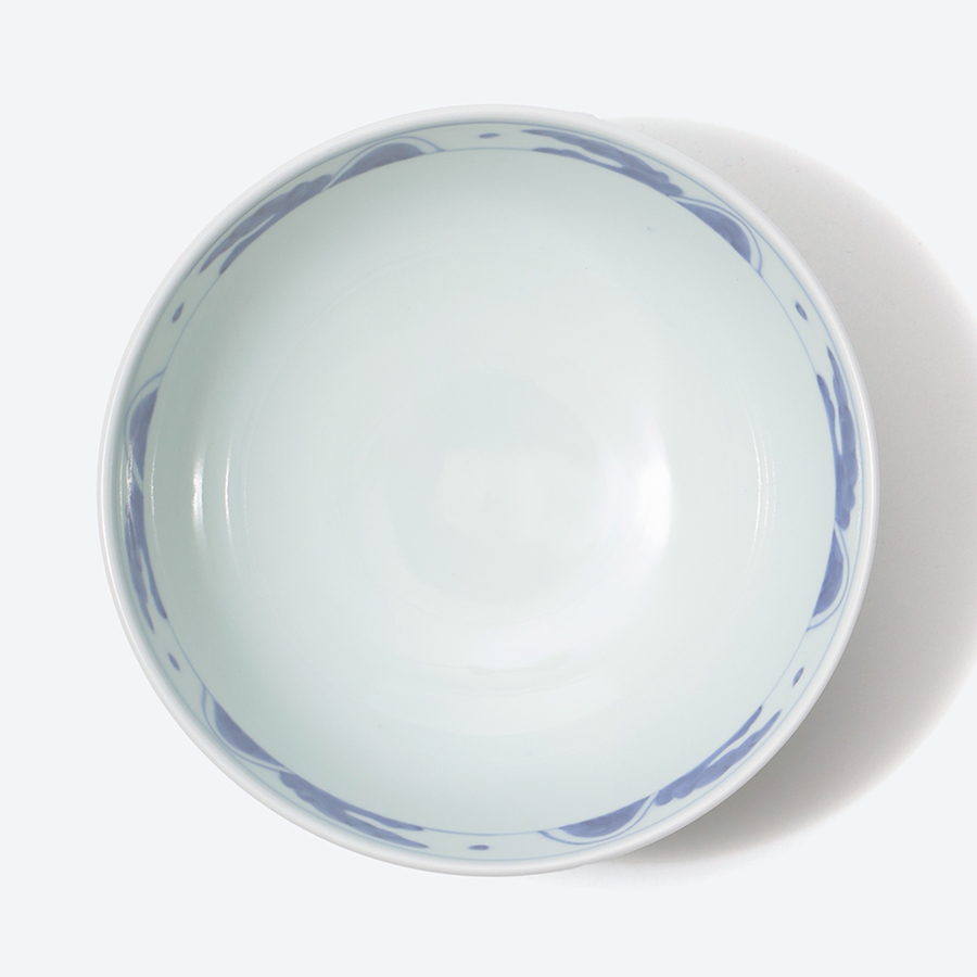 ＜渓山窯＞有田焼　染錦双海老5.5寸段入丼