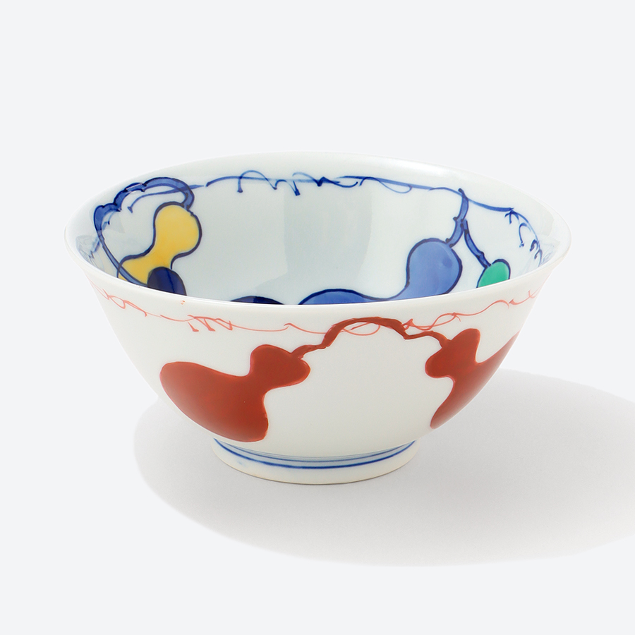 ＜泰山＞色絵無病息災　反丼２客セット