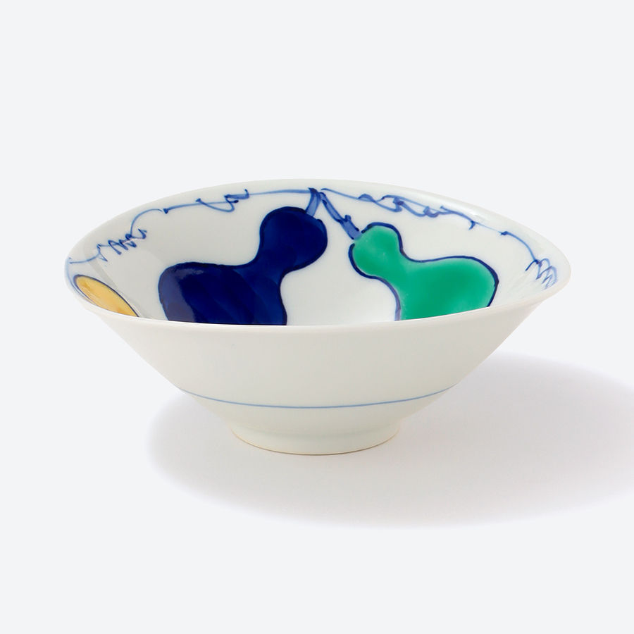 ＜泰山＞色絵無病息災　俵小丼2客セット