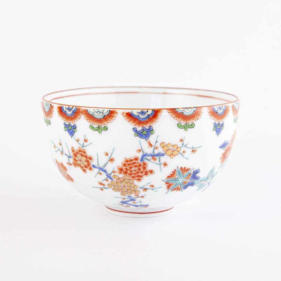 ＜其泉＞有田焼　色絵梅菊文　煎茶５点セット