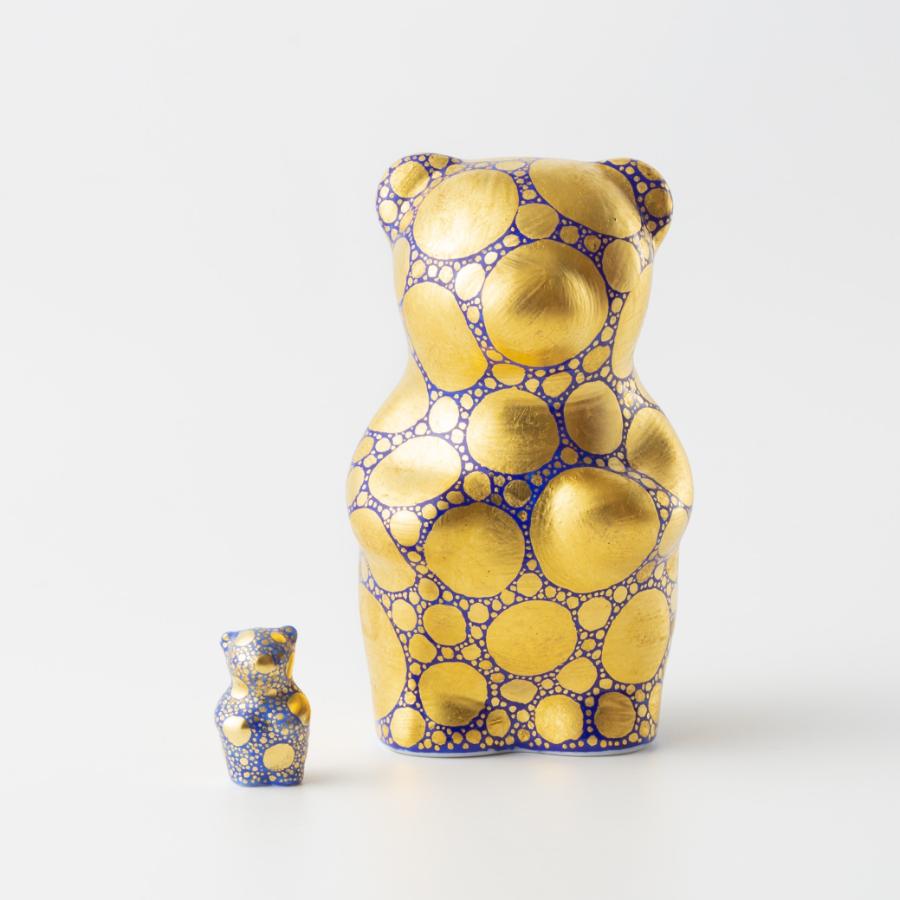 <momoco>有田焼 momoco bear【小野鉄兵 金襴手ドット青】