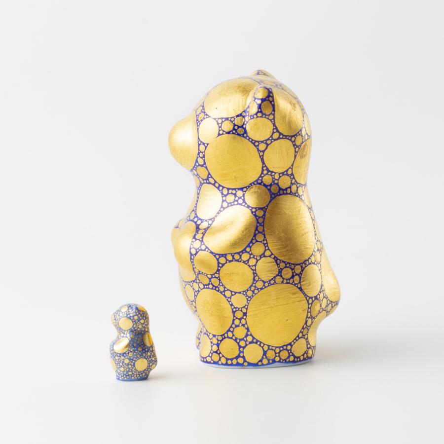 <momoco>有田焼 momoco bear【小野鉄兵 金襴手ドット青】