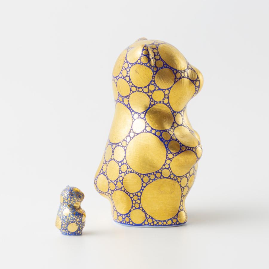 <momoco>有田焼 momoco bear【小野鉄兵 金襴手ドット青】
