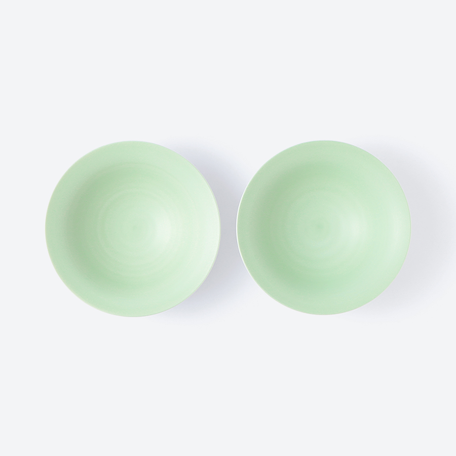 ＜アリタポーセリンラボ＞ペア多用鉢　パールグリーン