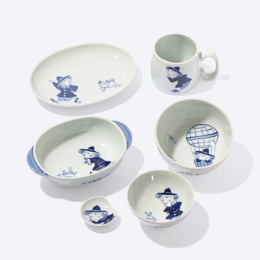 <しん窯>紅毛人 子供食器セット