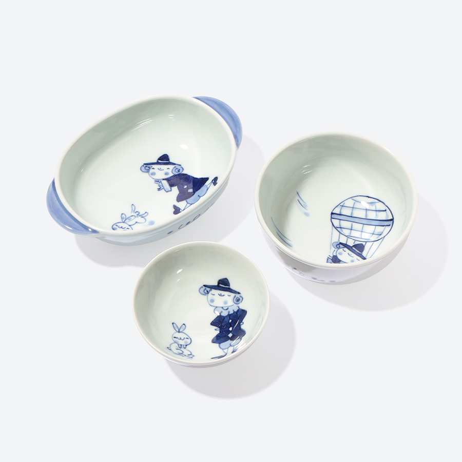 <しん窯>紅毛人 子供食器セット
