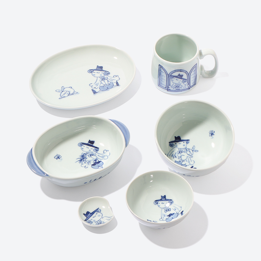 ＜しん窯＞マント異人　子供食器セット