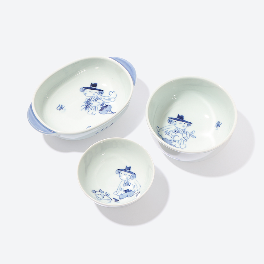 ＜しん窯＞マント異人　子供食器セット
