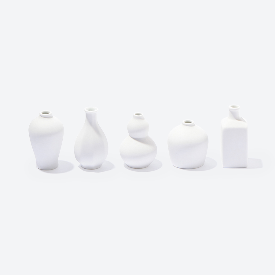 <辻与製陶所>白磁涙壷 5個セット