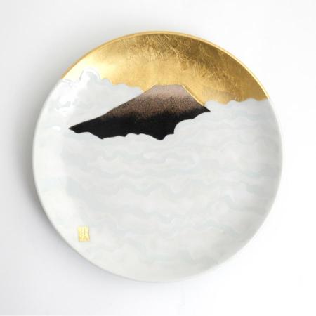 ＜琥山窯＞雲海富士絵６寸飾皿