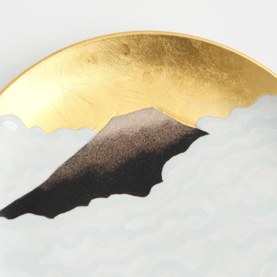 <琥山窯>雲海富士絵6寸飾皿